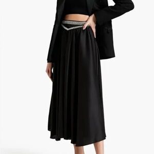 Paco Rabbana Elegant Black Midi Skirt